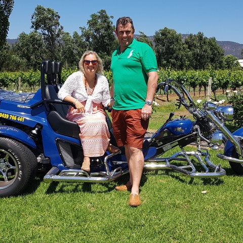 couple doing tour on vineyard